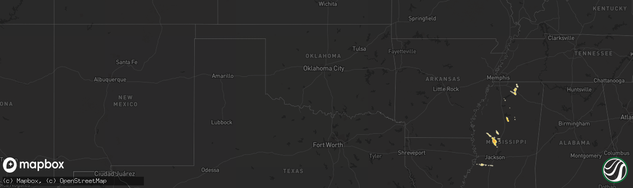 Hail map in Mississippi on September 11, 2011