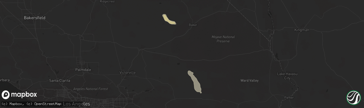 Hail map in Fort Irwin, CA on September 11, 2012