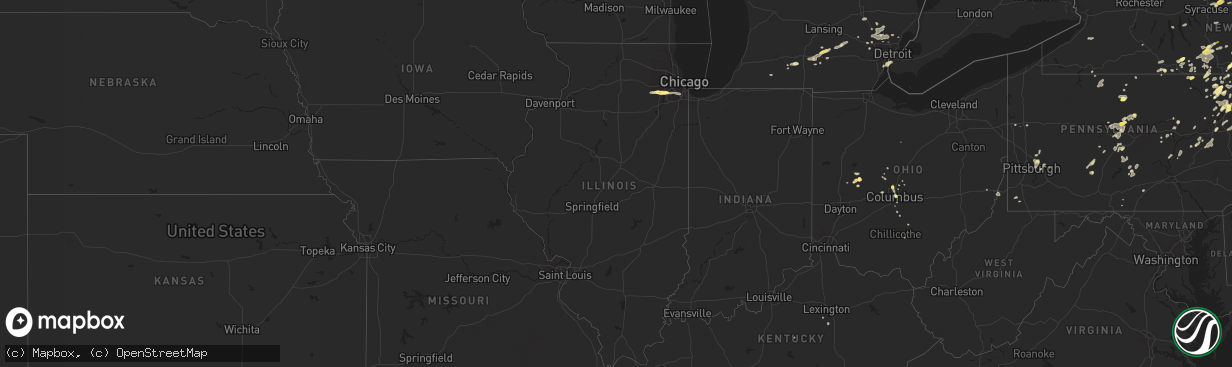 Hail map in Illinois on September 11, 2013