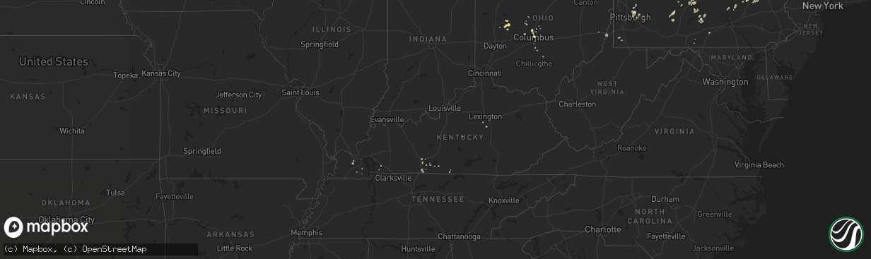 Hail map in Kentucky on September 11, 2013