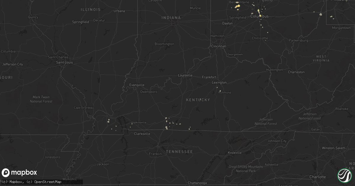 Hail map in Kentucky on September 11, 2013