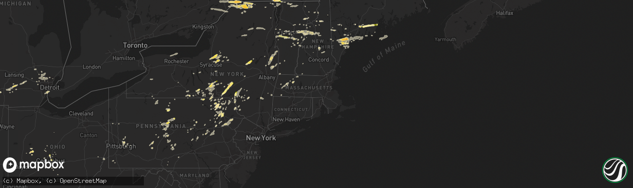 Hail map in Massachusetts on September 11, 2013