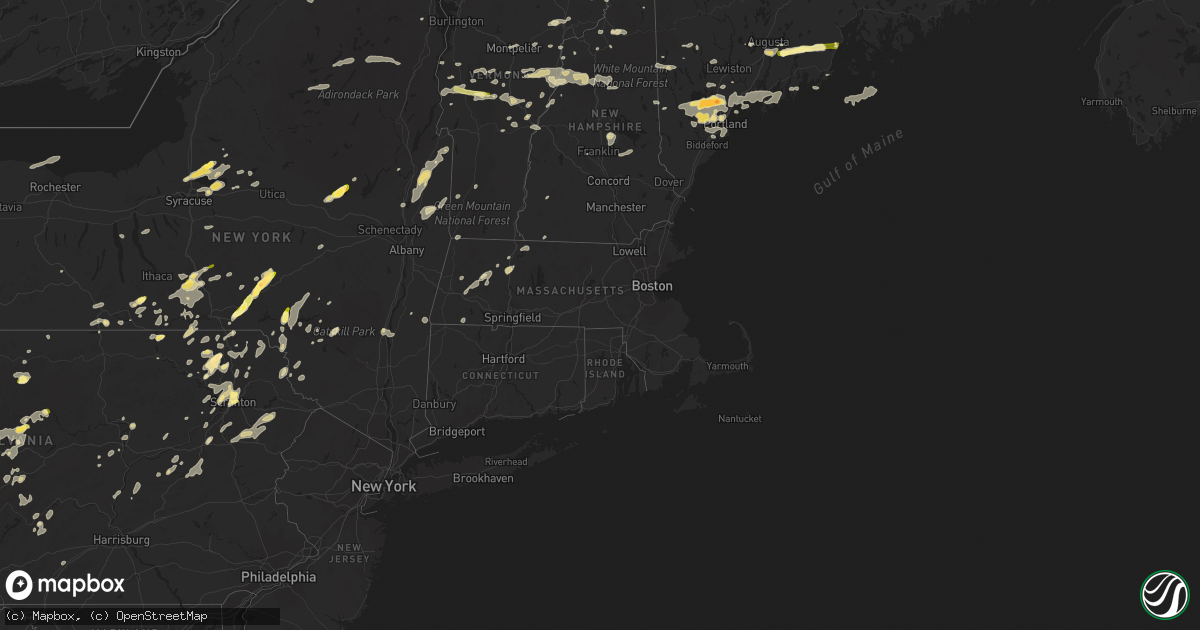 Hail map in Massachusetts on September 11, 2013