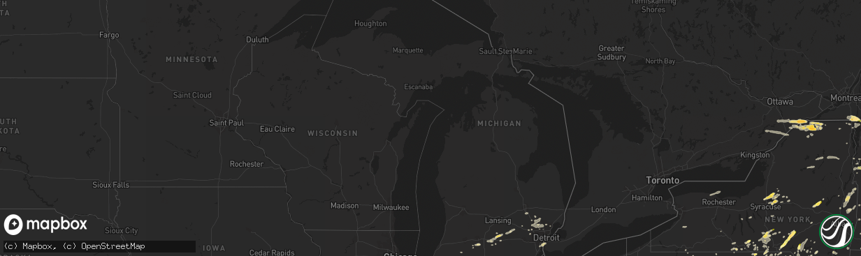 Hail map in Michigan on September 11, 2013