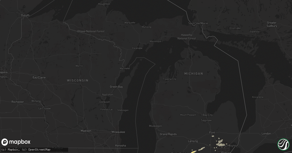 Hail map in Michigan on September 11, 2013
