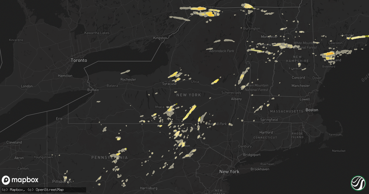 Hail map in New York on September 11, 2013
