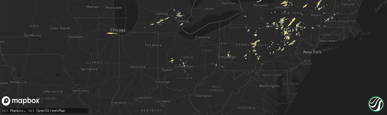 Hail map in Ohio on September 11, 2013