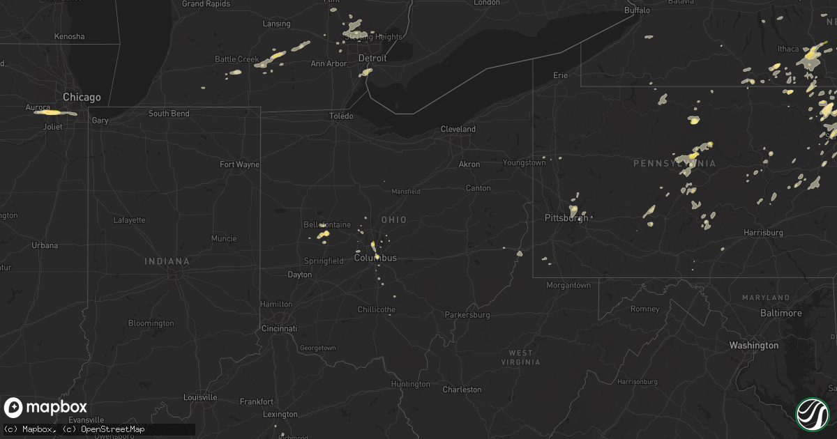 Hail map in Ohio on September 11, 2013