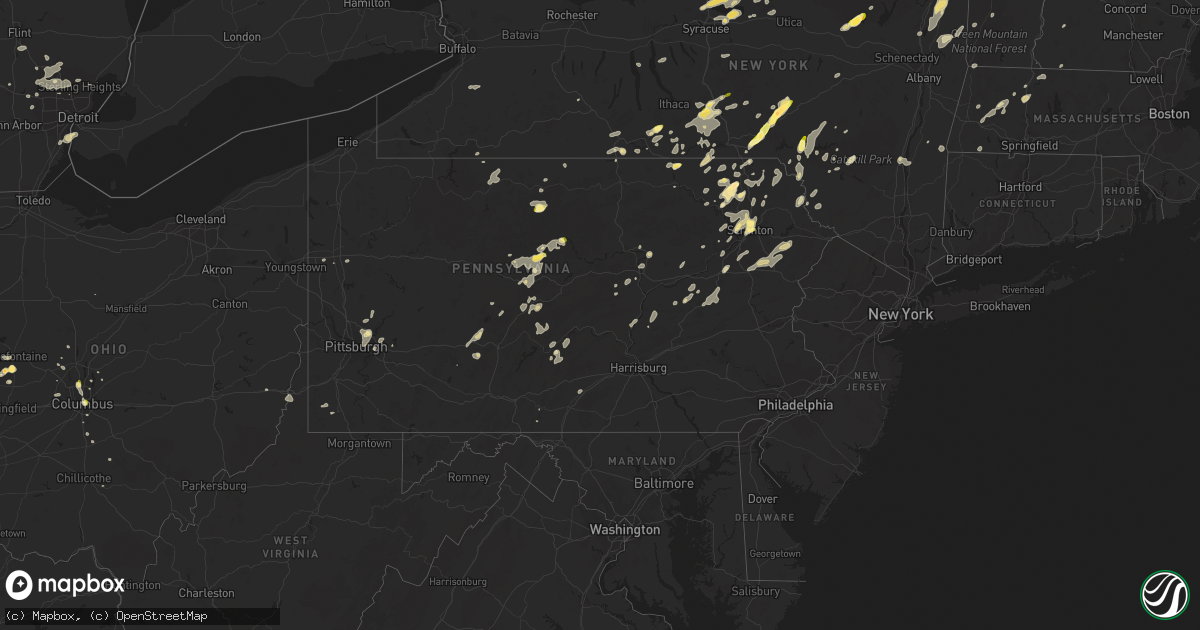 Hail map in Pennsylvania on September 11, 2013
