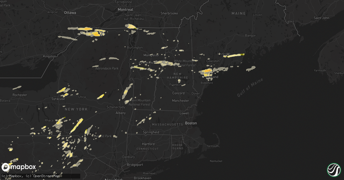 Hail map in Vermont on September 11, 2013