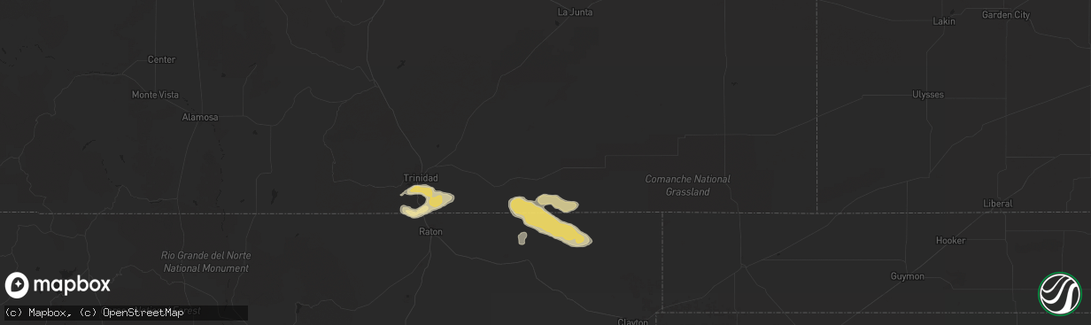 Hail map in Branson, CO on September 11, 2014