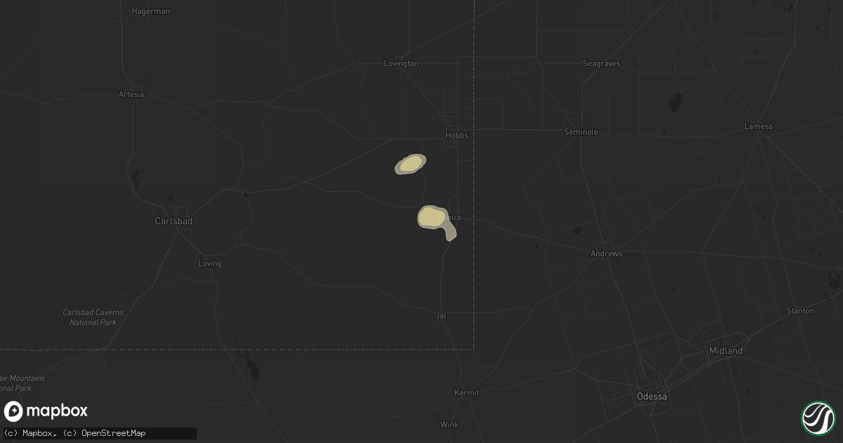 Hail map in Eunice, NM on September 11, 2014