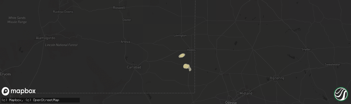 Hail map in Hobbs, NM on September 11, 2014