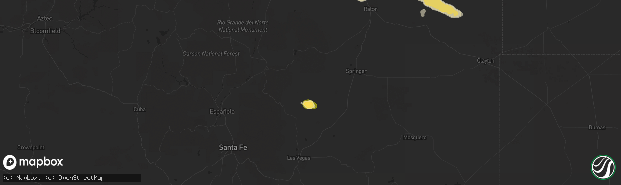 Hail map in Ocate, NM on September 11, 2014