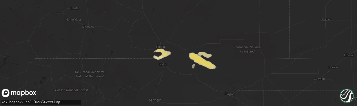 Hail map in Trinchera, CO on September 11, 2014