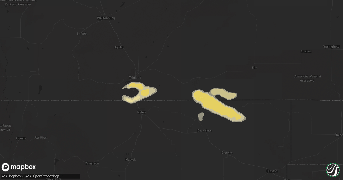 Hail map in Trinchera, CO on September 11, 2014