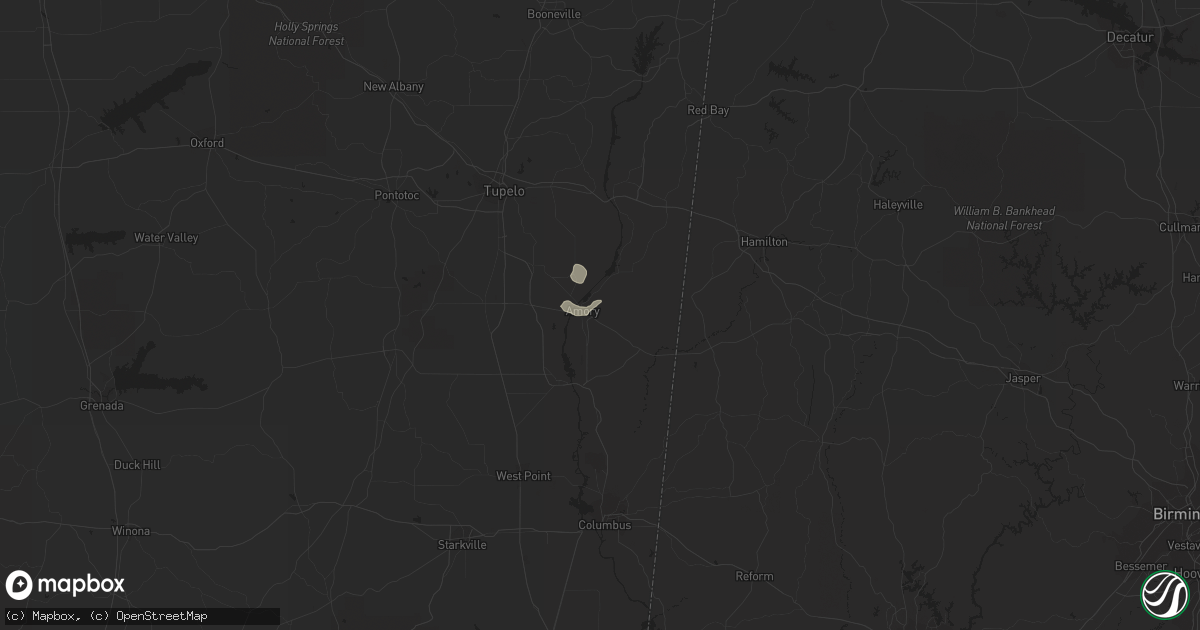 Hail map in Amory, MS on September 11, 2015