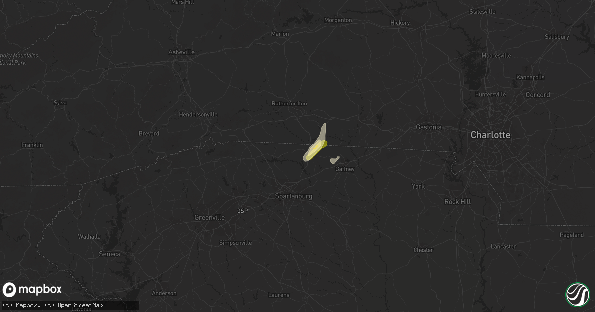 Hail map in Chesnee, SC on September 11, 2015