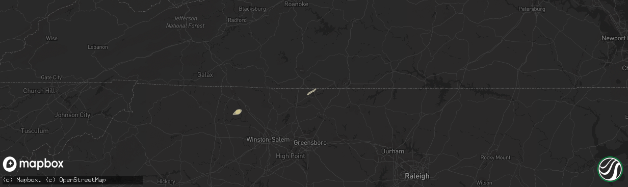 Hail map in Eden, NC on September 11, 2015