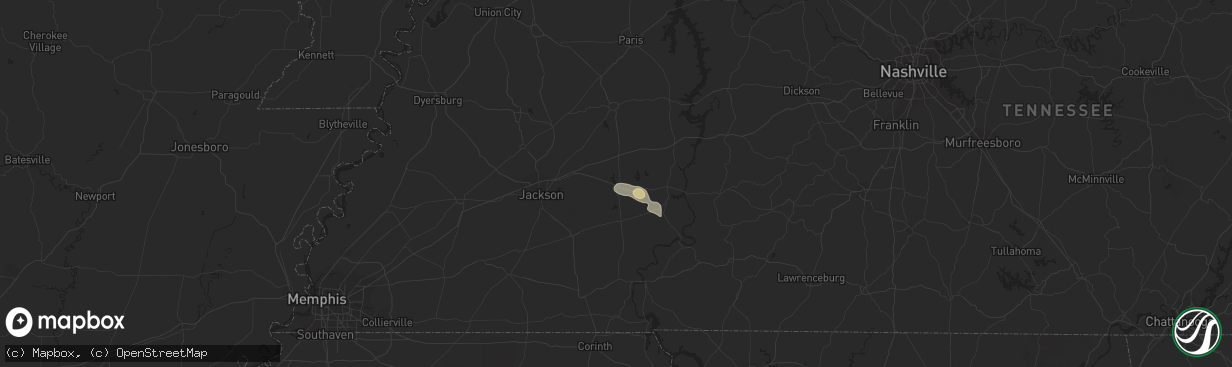 Hail map in Lexington, TN on September 11, 2015