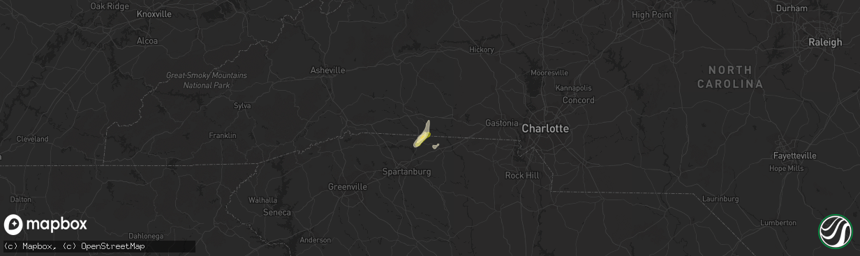 Hail map in Mooresboro, NC on September 11, 2015