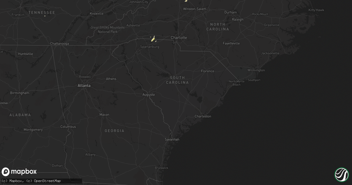 Hail map in South Carolina on September 11, 2015