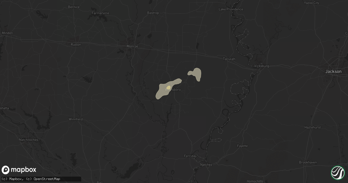 Hail map in Winnsboro, LA on September 11, 2015