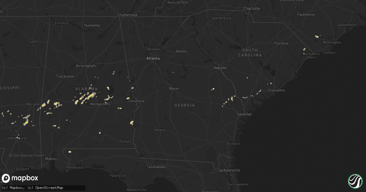 Hail map in Georgia on September 11, 2016