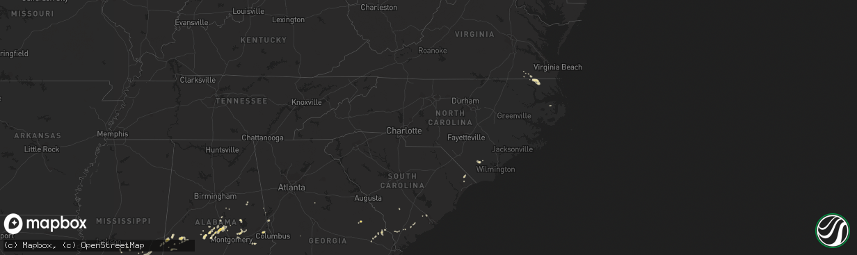 Hail map in North Carolina on September 11, 2016