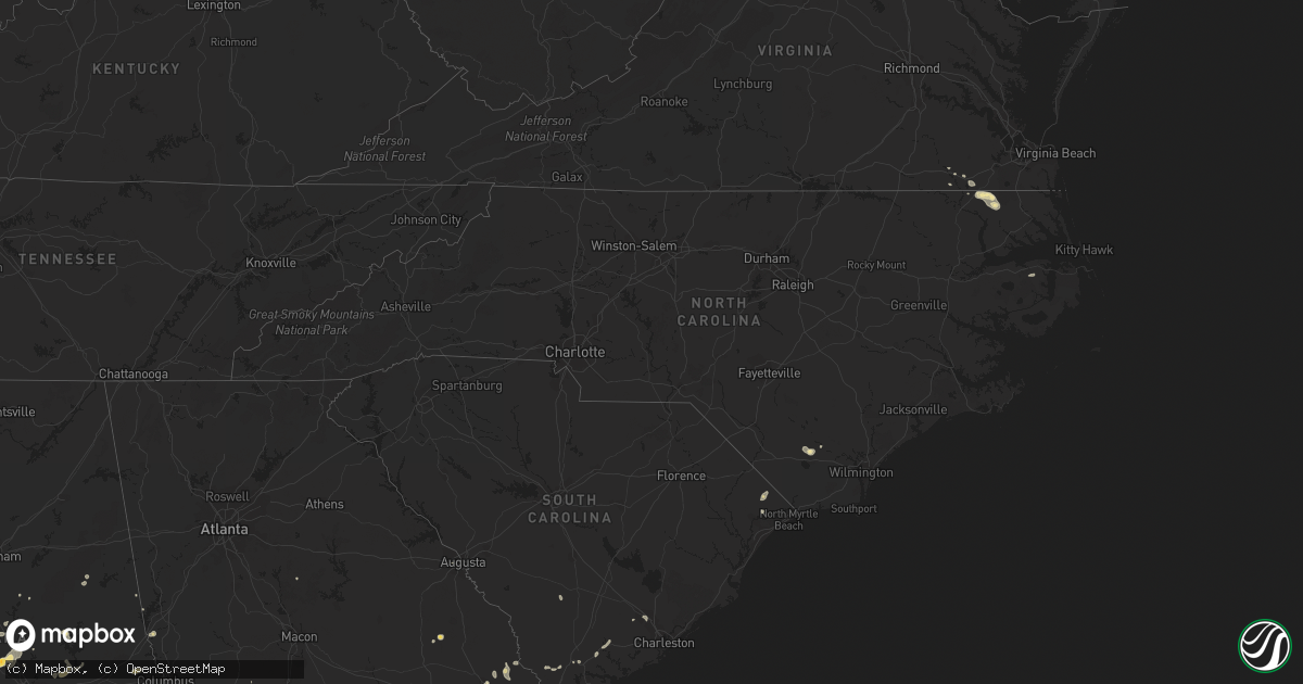 Hail map in North Carolina on September 11, 2016