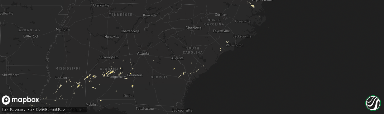 Hail map in South Carolina on September 11, 2016
