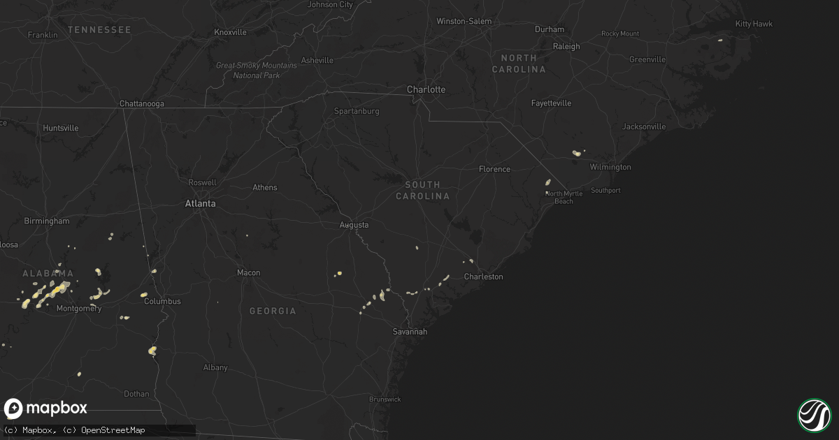 Hail map in South Carolina on September 11, 2016