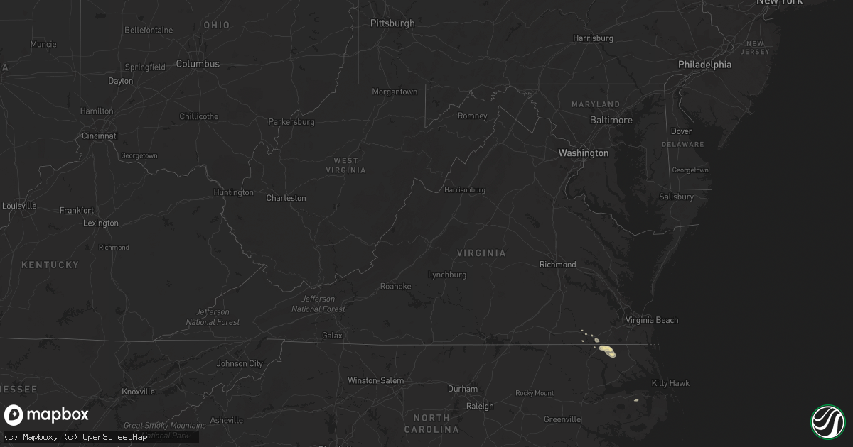 Hail map in Virginia on September 11, 2016