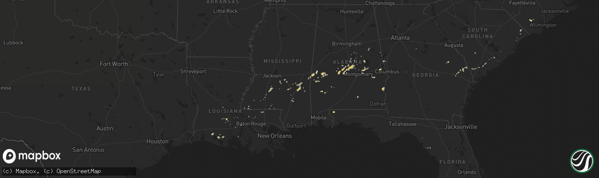 Hail map on September 11, 2016