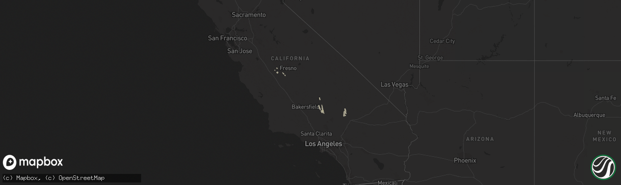 Hail map in California on September 11, 2017