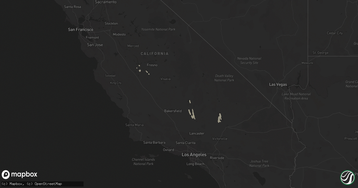 Hail map in California on September 11, 2017
