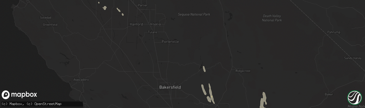 Hail map in Kernville, CA on September 11, 2017