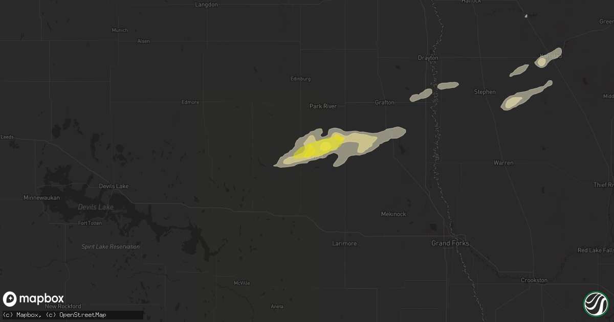 Hail map in Fordville, ND on September 11, 2018