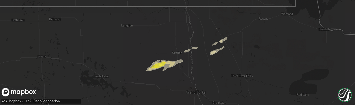 Hail map in Grafton, ND on September 11, 2018