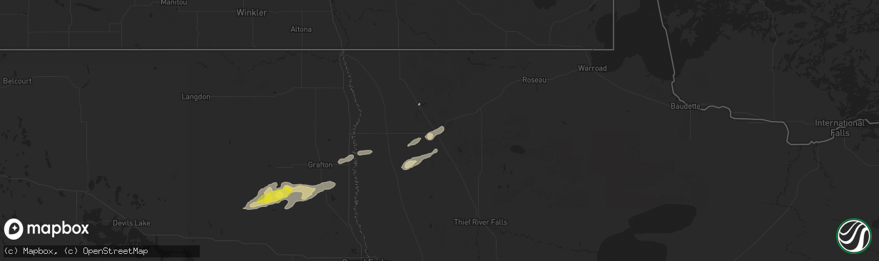 Hail map in Karlstad, MN on September 11, 2018