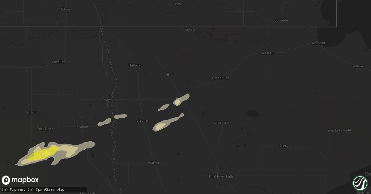 Hail map in Karlstad, MN on September 11, 2018