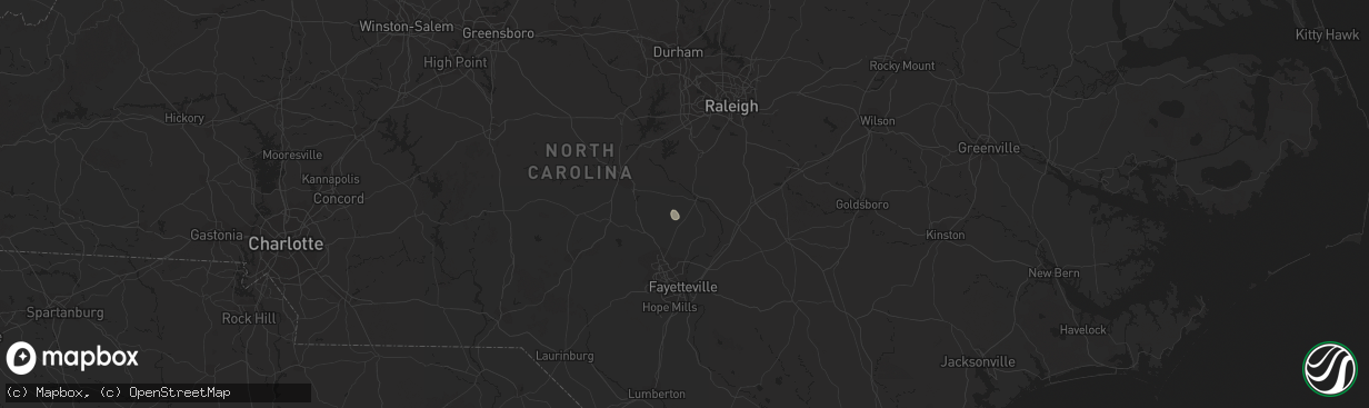 Hail map in Lillington, NC on September 11, 2018