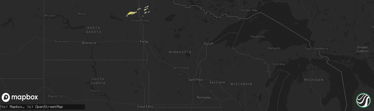 Hail map in Minnesota on September 11, 2018