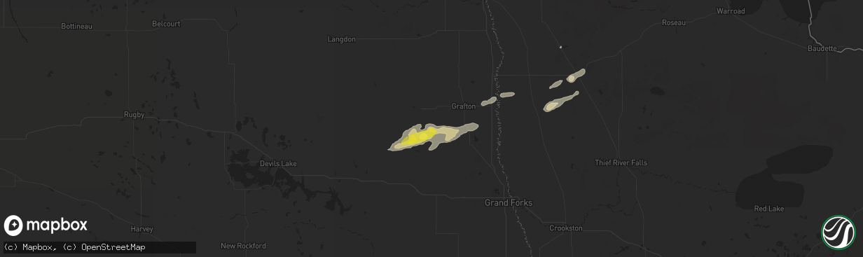 Hail map in Pisek, ND on September 11, 2018