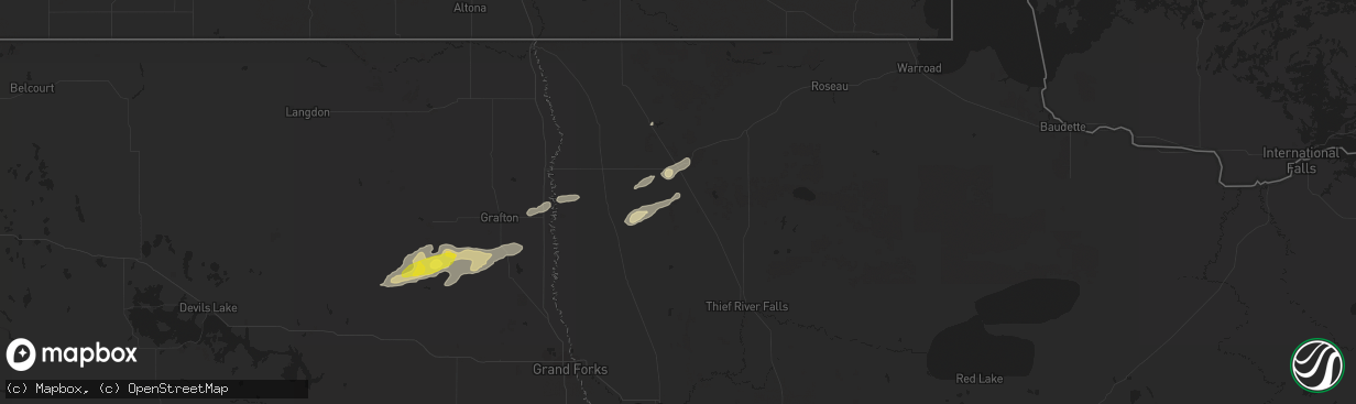 Hail map in Strandquist, MN on September 11, 2018