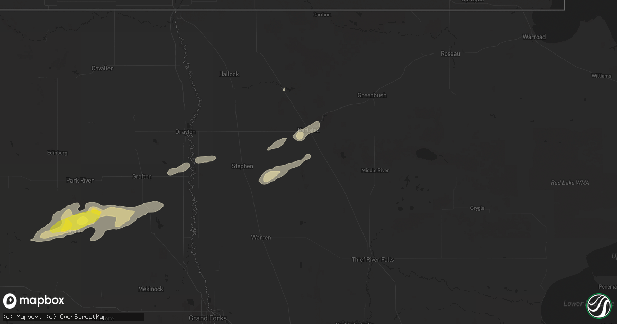 Hail map in Strandquist, MN on September 11, 2018