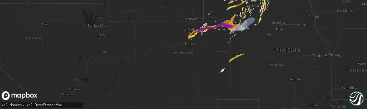 Hail map in Colorado on September 11, 2019