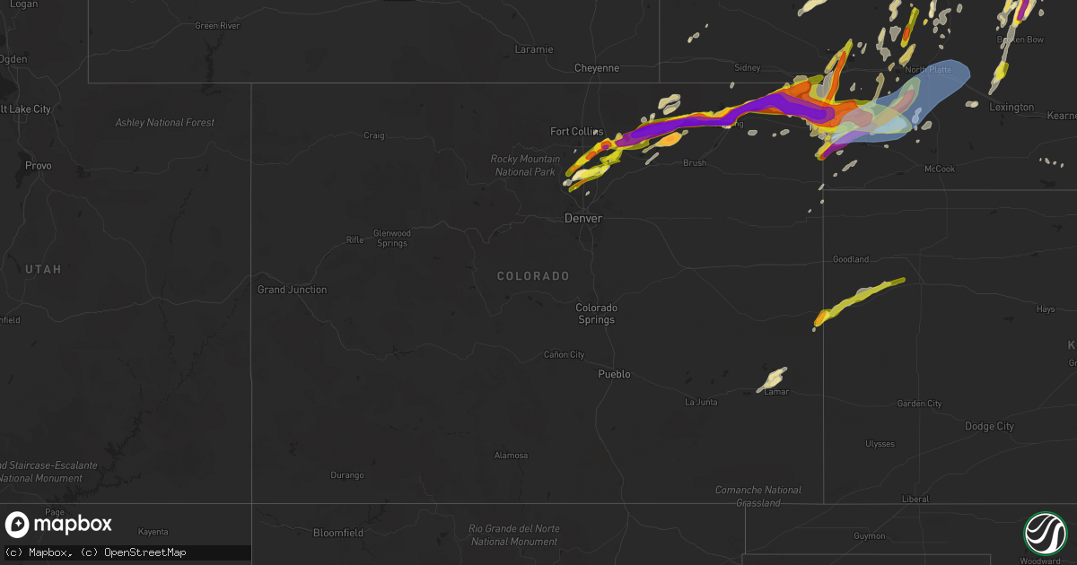 Hail map in Colorado on September 11, 2019