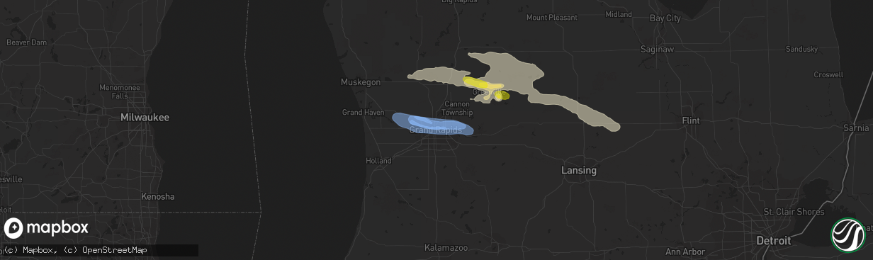 Hail map in Grand Rapids, MI on September 11, 2019