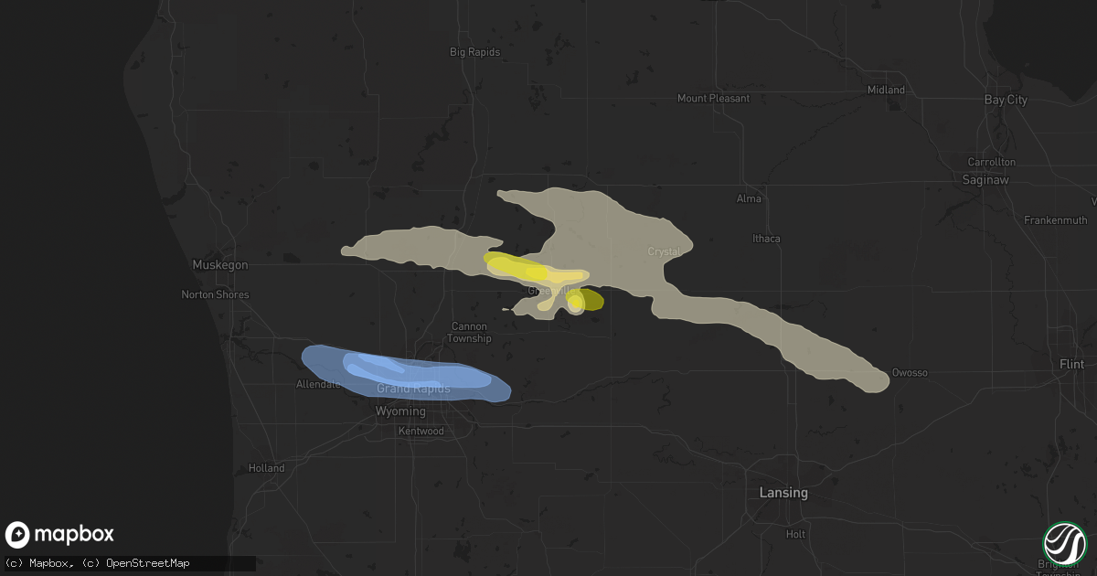 Hail map in Greenville, MI on September 11, 2019